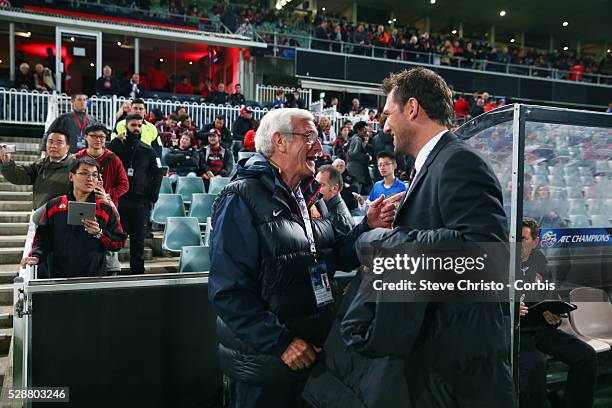 Guangzhou Evergrandes coach Marcello Romeo Lippi invites Western Sydney Wanderers coach Tony Popovic for a coffee next week before the second leg...