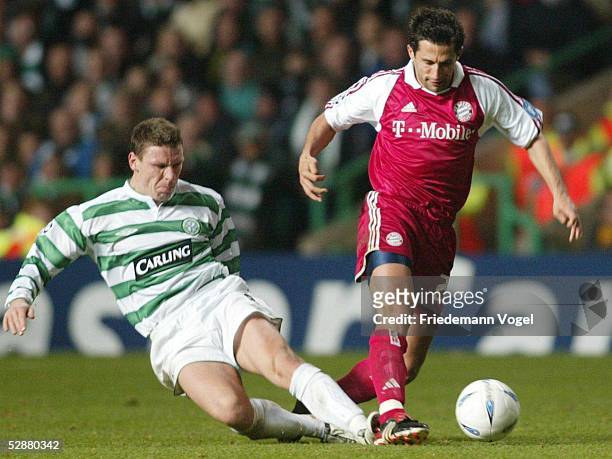Champions League 03/04, Glasgow; Celtic Glasgow - FC Bayern Muenchen 0:0; Alan THOMPSON/Celtic, Hasan SALIHAMIDZIC/Bayern
