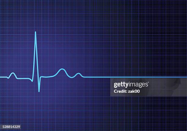 stockillustraties, clipart, cartoons en iconen met flat line ekg - naar de hartslag luisteren