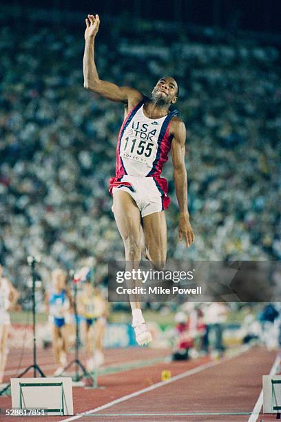 Mike Powell of the United State during the Long Jump event at the IAAF World Athletic Championships on 30th August 1991 at the Olympic Stadium in...