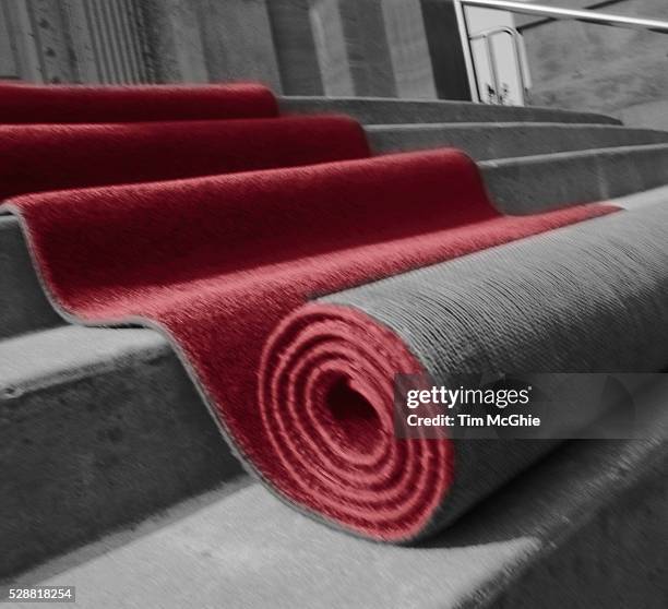 rolling out the red carpet - red carpet event stock pictures, royalty-free photos & images