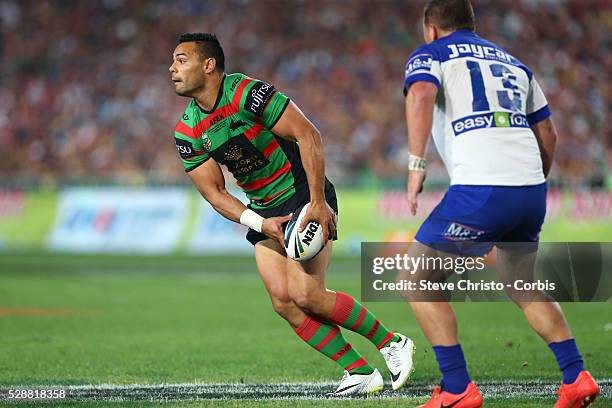 Rabbitohs Ben Te'O in action during the NRL Grand Final match against the Bulldogs at ANZ Stadium 2014. Sydney, Australia. Sunday 5th October 2014.