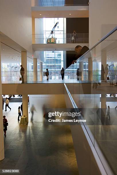 The 110 foot atrium inside the newly expanded and renovated Museum of Modern Art designed by architect Yoshio Tanigchi. The new MoMA is twice as...