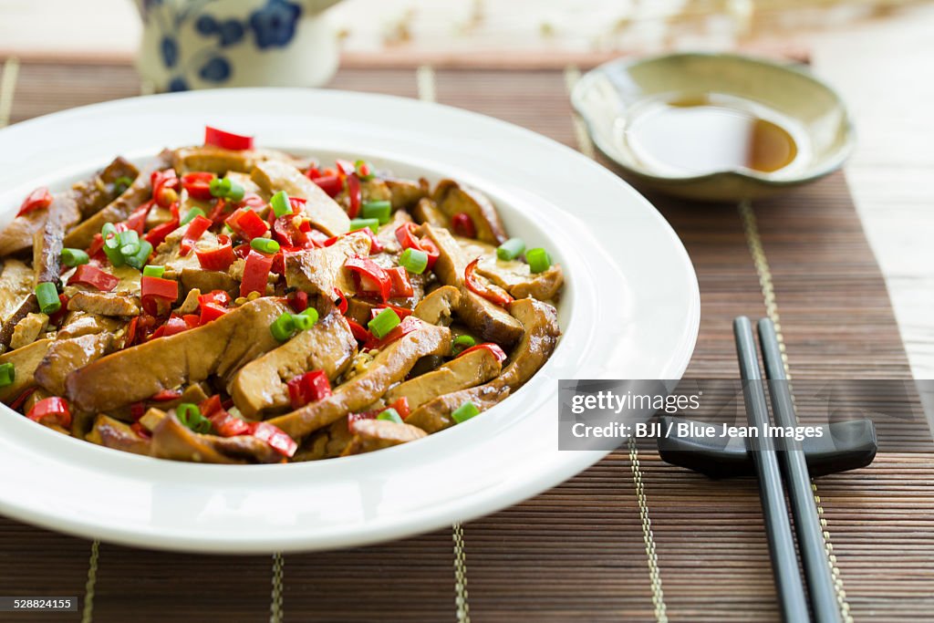 Chinese cuisine fried tofu