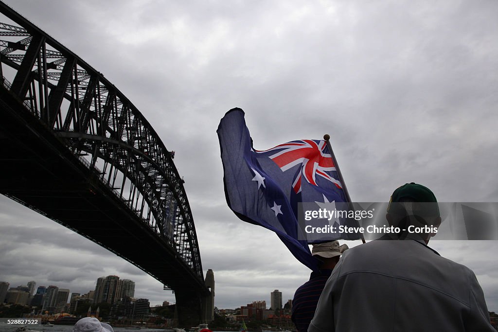 2014 Australia Day Celebrations on Sydney Harbour - Flags