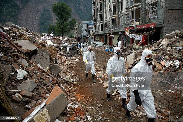 Search and recovery team enter the city of Yingxiu, Sichuan, China. A 7.9 magnitude earthquake that struck China?s Sichuan province on Monday May...