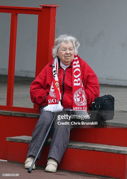 Middlesbrough fan looks on outside the stadium ahead of the Sky Bet Championship match between Middlesbrough and Brighton and Hove Albion at the...