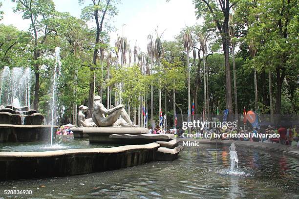 fountain, los caobos park, caracas, venezuela. - estátua de belas artes imagens e fotografias de stock