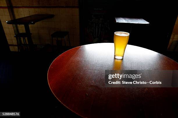 Schooner of beer at the Sir William Wallace Hotel in Balmain. Sydney, Australia. Friday, 1st May 2015
