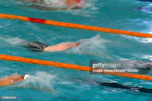 Men's 200m backstroke heats Matson Lawson swims in heat 7 at the Brisbane Aquatic Centre. Brisbane, Australia. Saturday 5th April 2014.