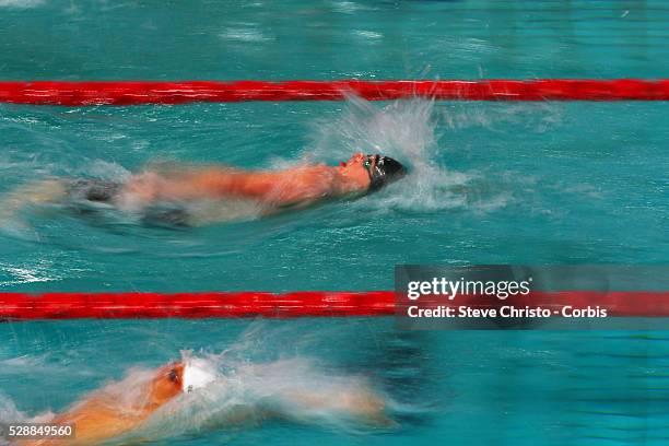 Men's 200m backstroke heats Matson Lawson swims in heat 7 at the Brisbane Aquatic Centre. Brisbane, Australia. Saturday 5th April 2014.