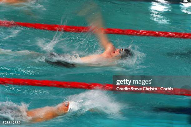 Men's 200m backstroke heats Matson Lawson swims in heat 7 at the Brisbane Aquatic Centre. Brisbane, Australia. Saturday 5th April 2014.