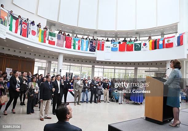 Administrator of the U.S. Small Business Administration Maria Contreras-Sweet addresses the audience at the 5th Annual Summit on Entrepreneurship &...