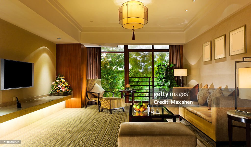 Living Room Interior In Hotel Luxury Suite High-Res Stock Photo - Getty ...