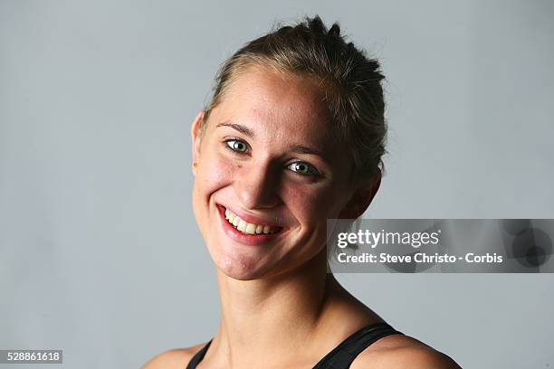 Portrait of Butterfly swimmer Madeline Groves at the Brisbane Aquatic Centre. Brisbane, Australia. Sunday 6th April 2014.