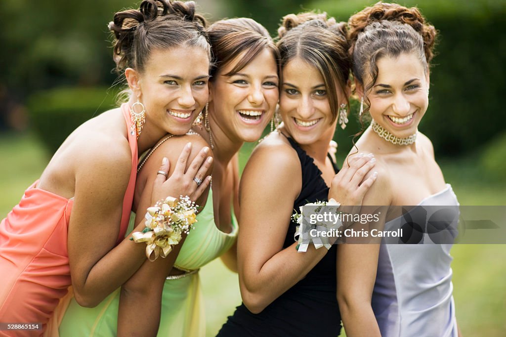 Teen Girls Ready for Formal Dance