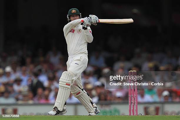 Australia v India 2nd test at the Sydney Cricket Ground. Australian captain Michael Clarke batting. Sydney, Australia. Wednesday 4th January 2012....