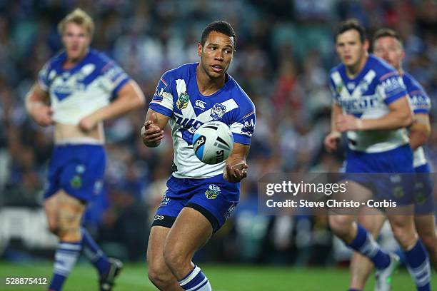 Moses Mbye of the Bulldogs in action during the Semi Final 1 match between the Sydney Roosters and the Canterbury Bankstown Bulldogs at Allianz...