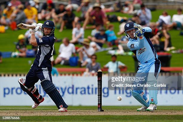 Matthew Wade captain of the Bushrangers batting against the Blues during the Matador BBQ's One-Day Cup between New South Wales Blues and Victorian...