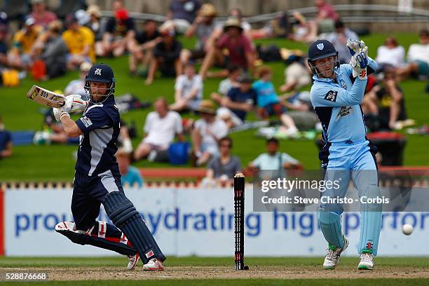 Matthew Wade captain of the Bushrangers batting against the Blues during the Matador BBQ's One-Day Cup between New South Wales Blues and Victorian...