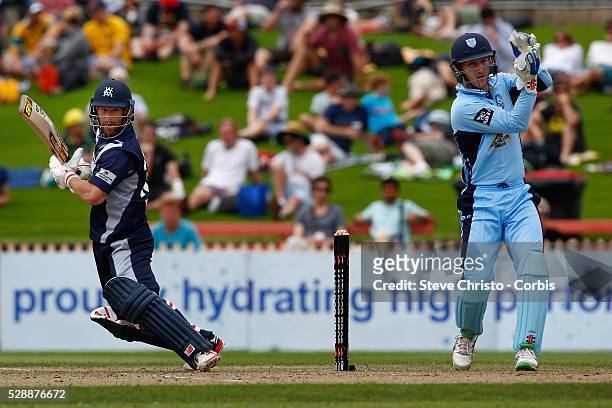 Matthew Wade captain of the Bushrangers batting against the Blues during the Matador BBQ's One-Day Cup between New South Wales Blues and Victorian...