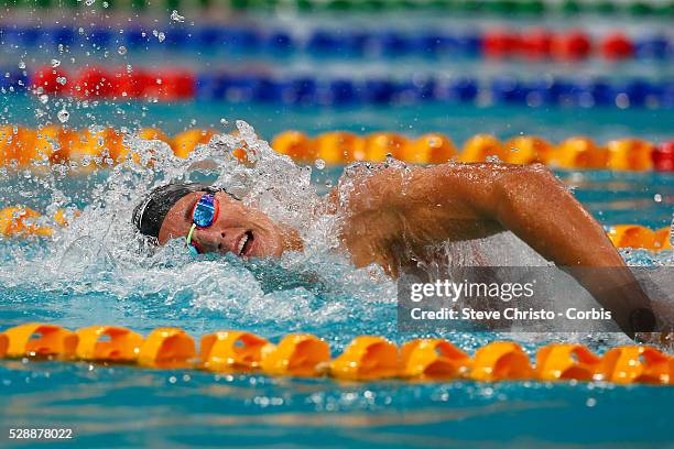 Cameron McEvoy swims in heat 2 of the Mens 200m freestyle at the Hancock Prospecting Australian Short Course Championships in The Sydney Olympic Park...