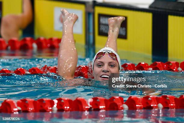 Emily Seebohm wins the Womens 200m backstroke final at the Hancock Prospecting Australian Short Course Championships in The Sydney Olympic Park...