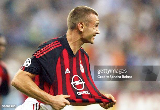 Champions League 02/03, Mailand; Inter Mailand - AC Mailand 1:1; Jubel Andriy SHEVCHENKO/AC Mailand