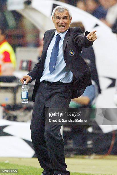 Champions League 02/03, Mailand; Inter Mailand - AC Mailand 1:1; Trainer Hector Raul CUPER/Inter