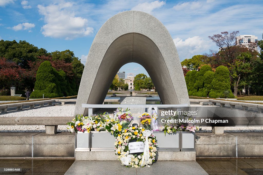 Cenotaph and A Bomb Dome, Hiroshima Peace Memorial, Hiroshima