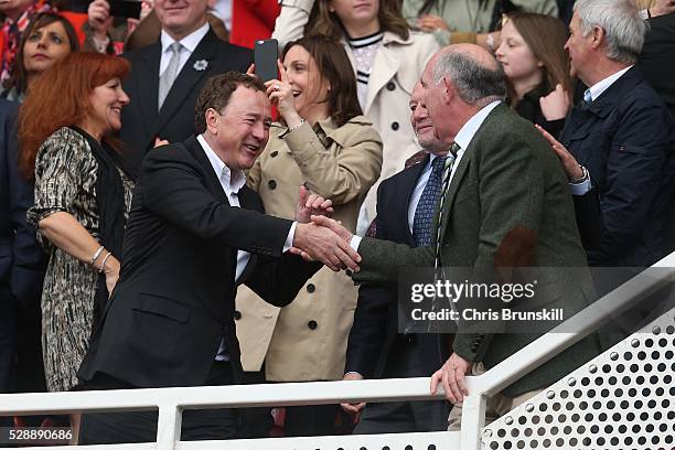 Middlesbrough owner Steve Gibson celebrates following the Sky Bet Championship match between Middlesbrough and Brighton and Hove Albion at the...