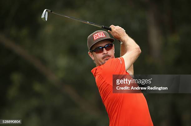 Mikko Korhonen of Finland hits his tee-shot on the second hole during the third round of the Trophee Hassan II at Royal Golf Dar Es Salam on May 7,...