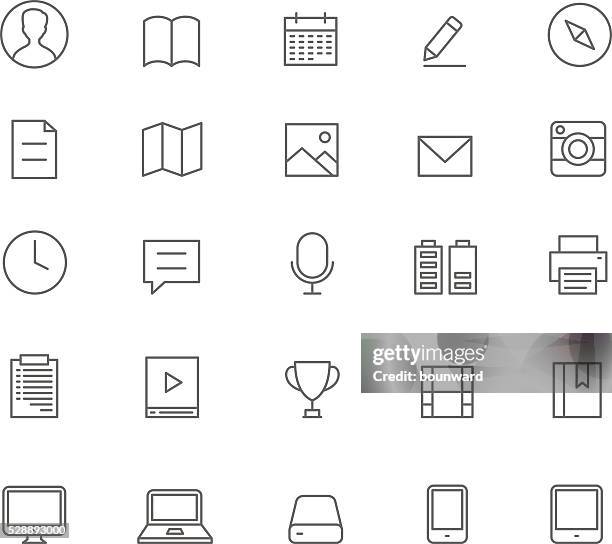 outline user interface icons - log on stock illustrations