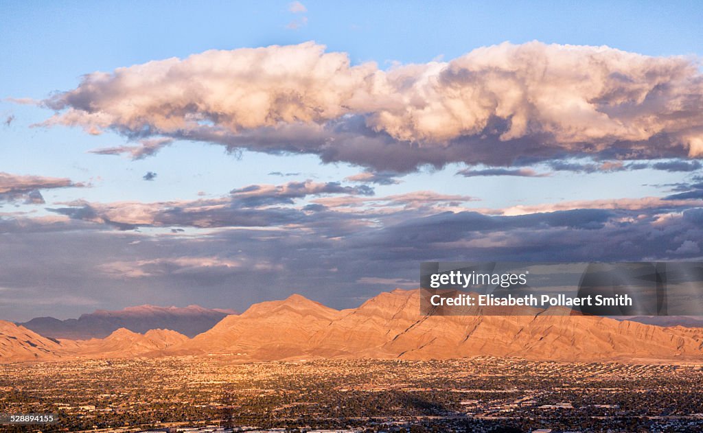 Las Vegas suburbs with mountains