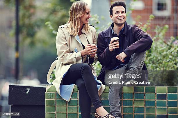 couple with coffee - dating stock pictures, royalty-free photos & images
