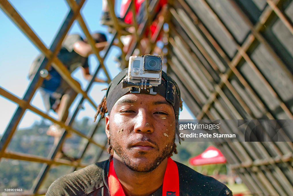 African American 5K competitor w/ Go Pro.