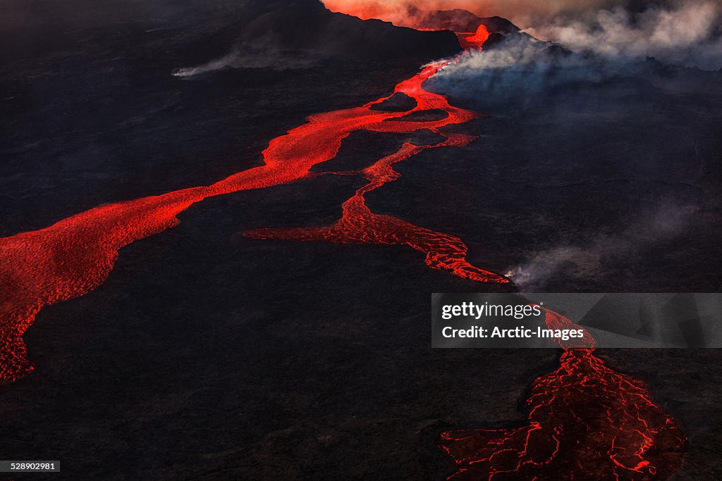 Eruption, Holuhraun, Bardarbunga Volcano, Iceland