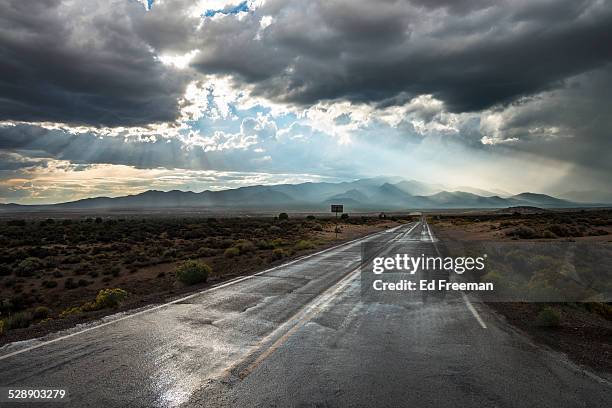 country road in rainstorm - cloudy sky bildbanksfoton och bilder