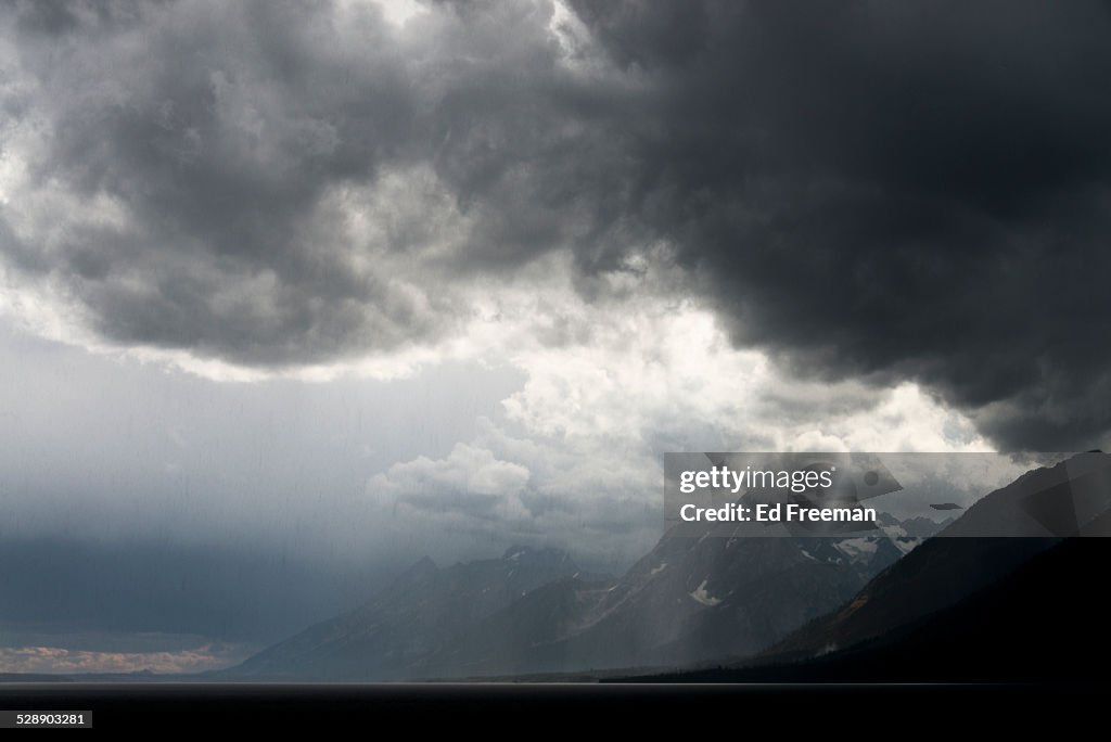 Dramatic Storm Clouds and Mountains