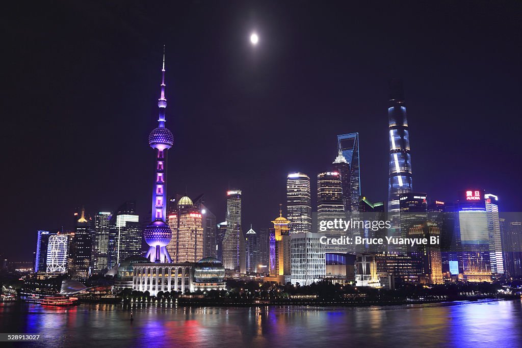 The night view of Pudong District
