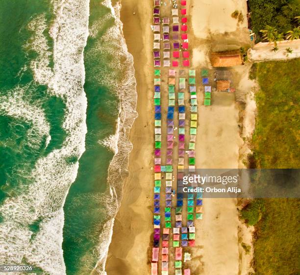 aerial view of a beach in mexico - acapulco shore bildbanksfoton och bilder