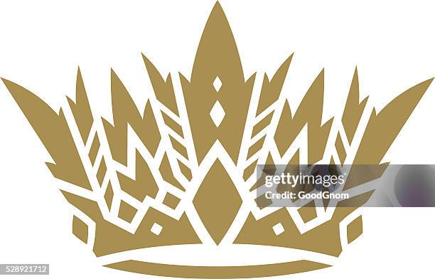 gold crown - spiked stock illustrations