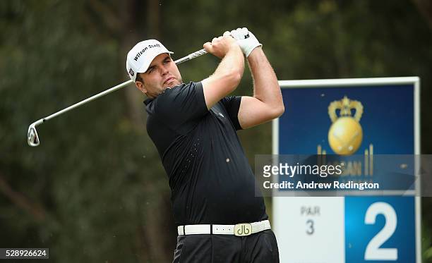 Jack Senior of England in action during the third round of the Trophee Hassan II at Royal Golf Dar Es Salam on May 7, 2016 in Rabat, Morocco.