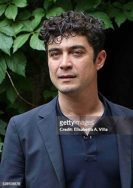 Riccardo Scamarcio attends a photocall for 'Pericle Il Nero' at Jardin De Russie on May 7, 2016 in Rome, Italy.