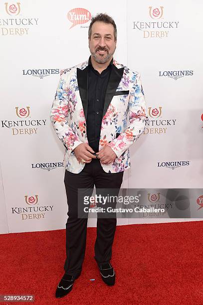 Singer Joey Fatone attends the 142nd Kentucky Derby at Churchill Downs on May 07, 2016 in Louisville, Kentucky.