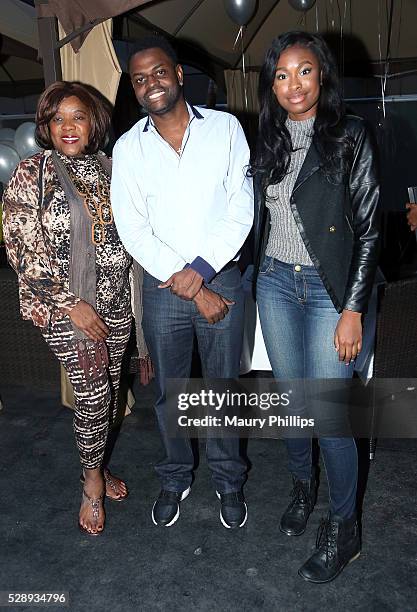 Actress Loretta Devine, Manny Halley and Coco Jones attend a Press Preview for "Grandma's House" at House of Macau on May 6, 2016 in Los Angeles,...