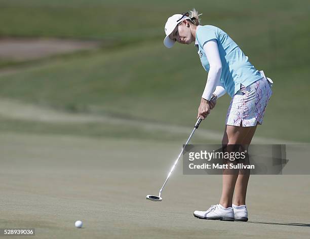 Sarah Jane Smith of Australia misses a par putt on the first hole during the third round of the Yokohama Tire Classic on May 07, 2016 in Prattville,...