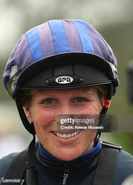 Zara Tindall competes in the Cross Country section at the Mitsubishi Motors Badminton Horse Trials on May 07, 2016 in Badminton, England.