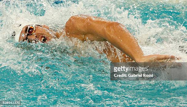 Federico Grabich competes in Men's 100 meters freestyle during Campeonato Nacional de Natacion Mayores 2016 at Cenard on May 07, 2016 in Buenos...
