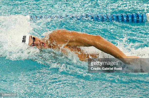 Federico Grabich competes in Men's 100 meters freestyle during Campeonato Nacional de Natacion Mayores 2016 at Cenard on May 07, 2016 in Buenos...